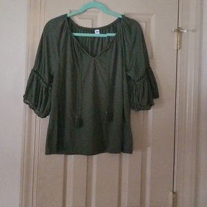 Peasant top with crochet detailing on sleeves